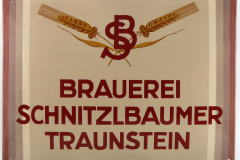 Traunstein-Emailschild-Brauerei-Schnitzlbaumer-um-1930